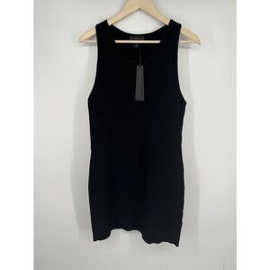 NEW House Of Harlow 1960 Luxe Essentials Black Ribbed Bodycon Dress Size XL